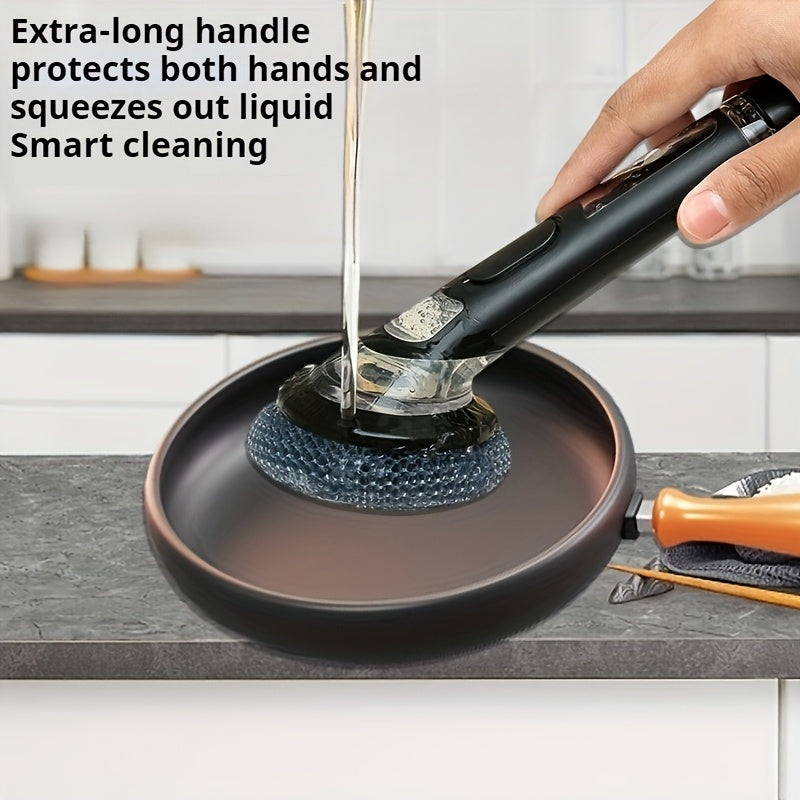 Non-Electric Pot Brush with Soap Dispenser