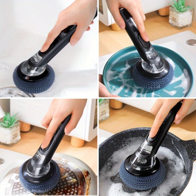 Non-Electric Pot Brush with Soap Dispenser