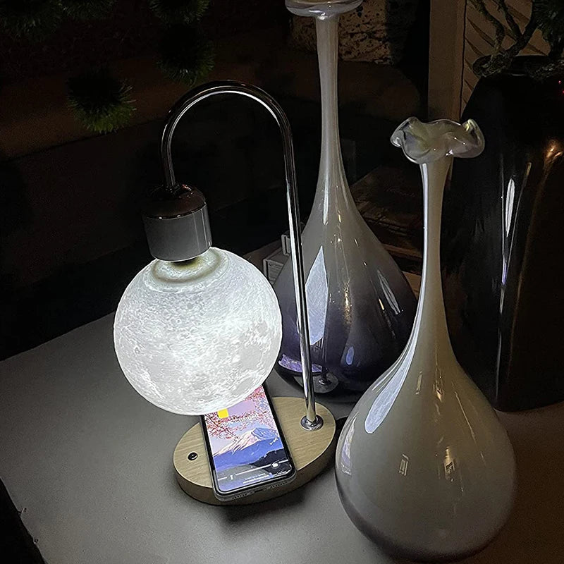 Wireless Charging Levitation Moon Lamp