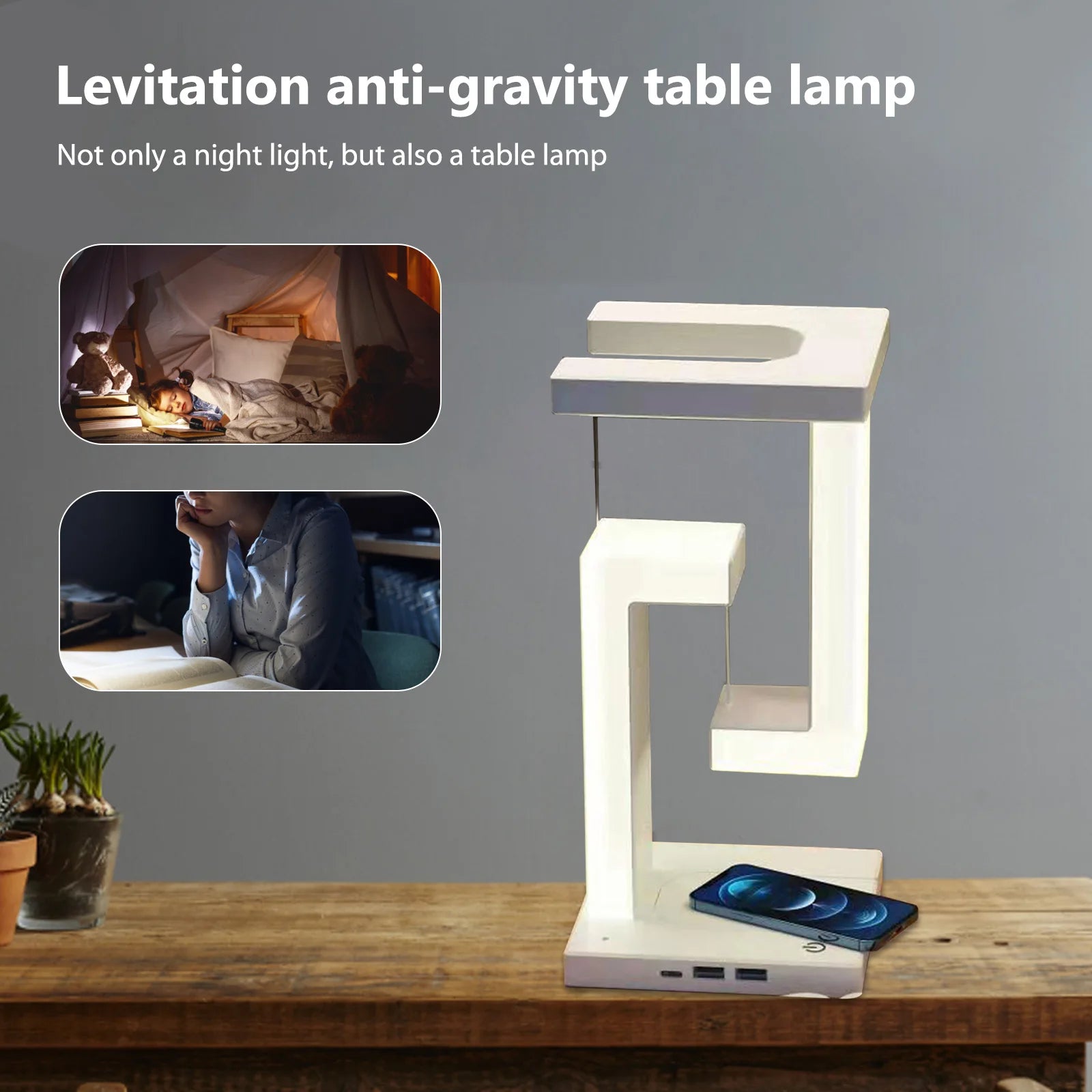 Anti-Gravity Wireless Charging Table Lamp