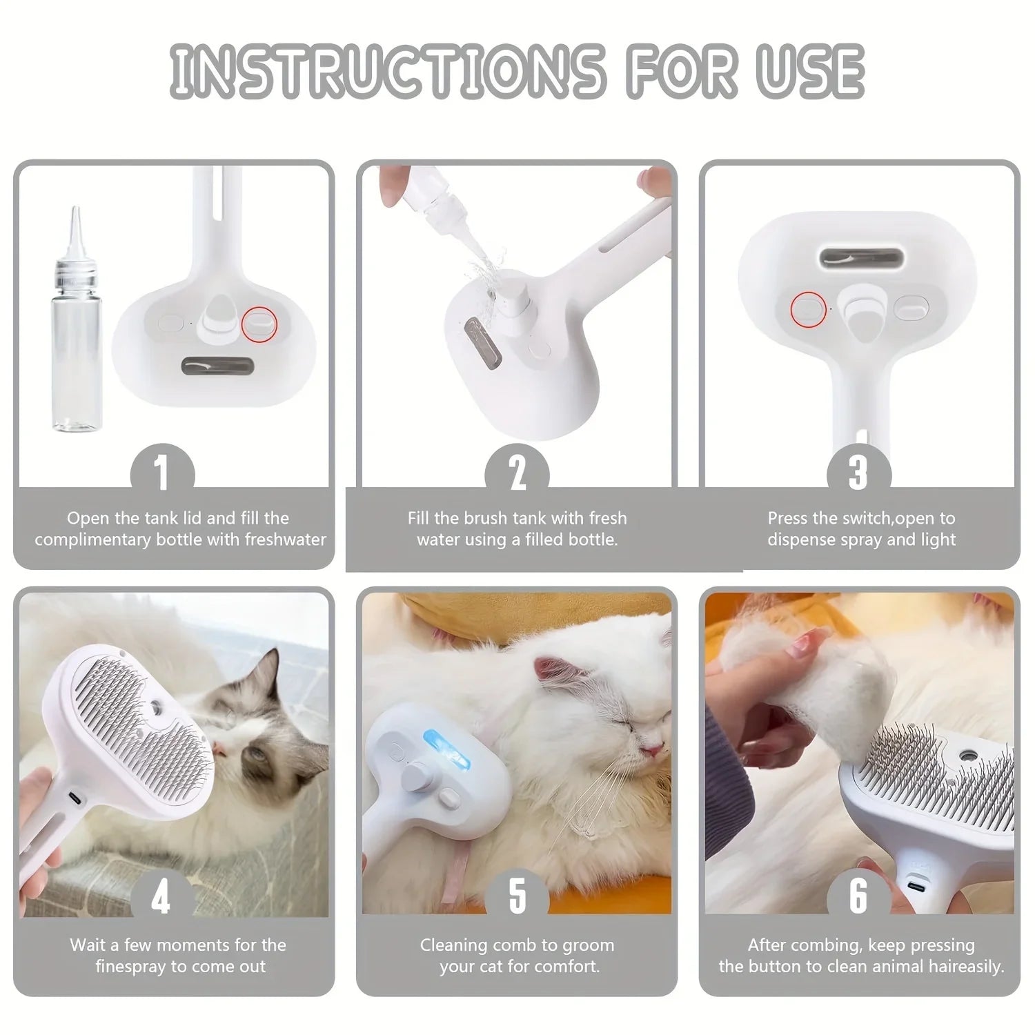 3-in-1 Electric Pet Hair Brush